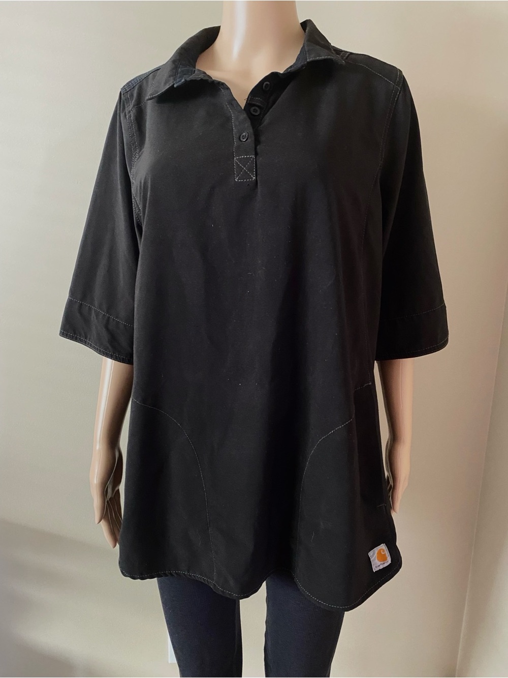 Carhartt Force Polo Tunic Black workwear shirt, size XL